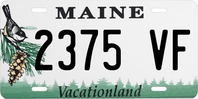 ME license plate 2375VF
