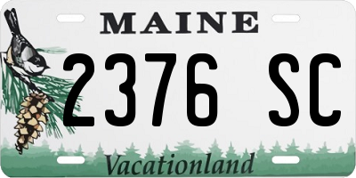 ME license plate 2376SC