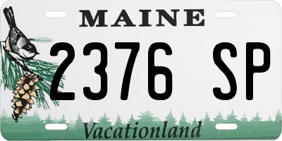 ME license plate 2376SP