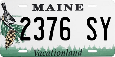 ME license plate 2376SY