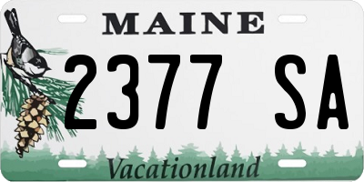 ME license plate 2377SA