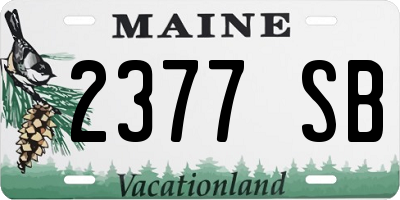 ME license plate 2377SB