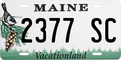 ME license plate 2377SC