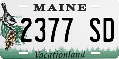 ME license plate 2377SD
