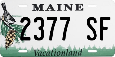 ME license plate 2377SF