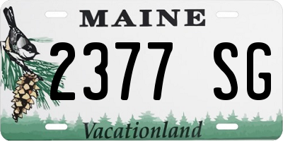 ME license plate 2377SG