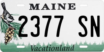 ME license plate 2377SN