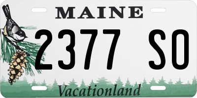 ME license plate 2377SO