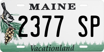 ME license plate 2377SP