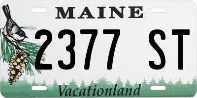 ME license plate 2377ST