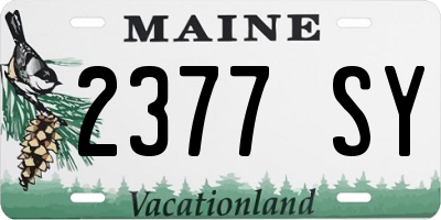 ME license plate 2377SY