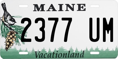 ME license plate 2377UM