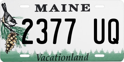 ME license plate 2377UQ