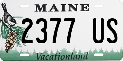 ME license plate 2377US