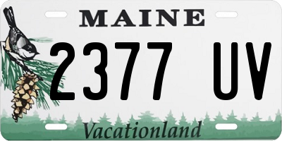 ME license plate 2377UV
