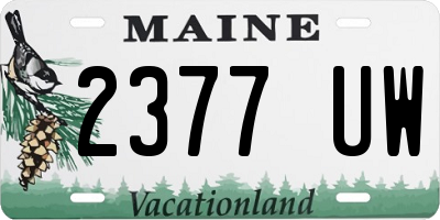 ME license plate 2377UW