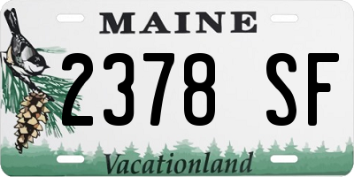 ME license plate 2378SF