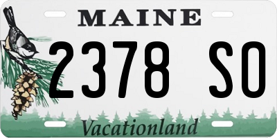 ME license plate 2378SO