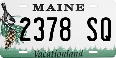 ME license plate 2378SQ