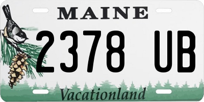 ME license plate 2378UB