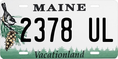 ME license plate 2378UL