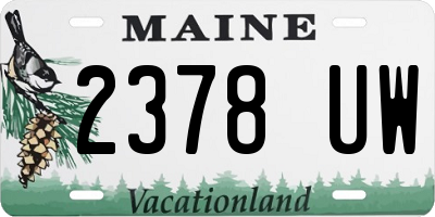 ME license plate 2378UW