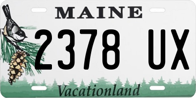 ME license plate 2378UX