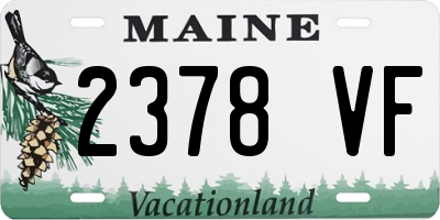 ME license plate 2378VF