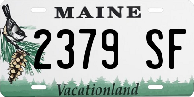 ME license plate 2379SF