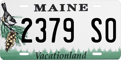 ME license plate 2379SO