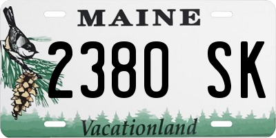 ME license plate 2380SK