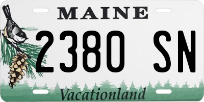 ME license plate 2380SN