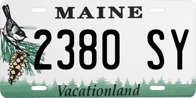 ME license plate 2380SY
