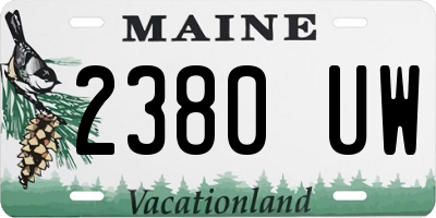 ME license plate 2380UW