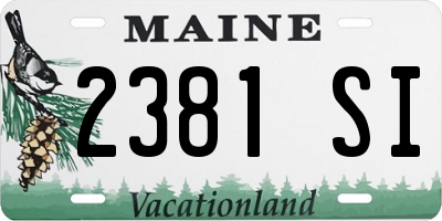 ME license plate 2381SI