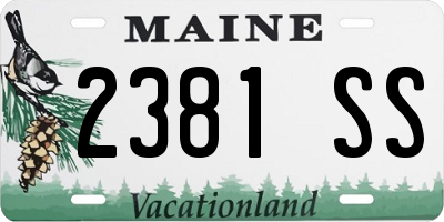 ME license plate 2381SS