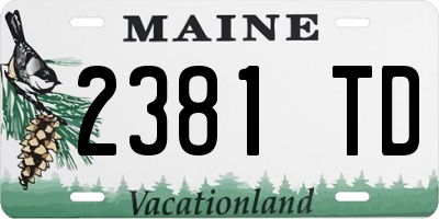 ME license plate 2381TD
