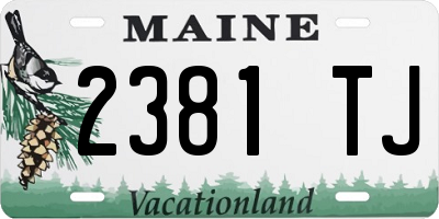 ME license plate 2381TJ