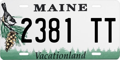 ME license plate 2381TT