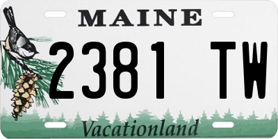 ME license plate 2381TW