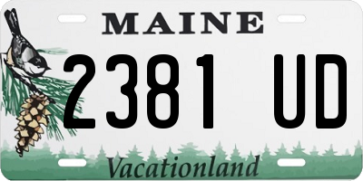 ME license plate 2381UD