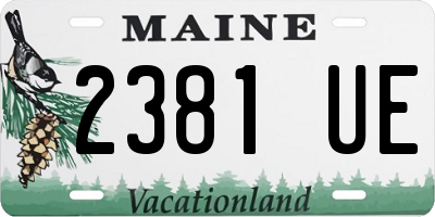 ME license plate 2381UE
