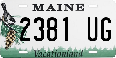 ME license plate 2381UG