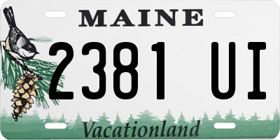 ME license plate 2381UI