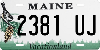 ME license plate 2381UJ