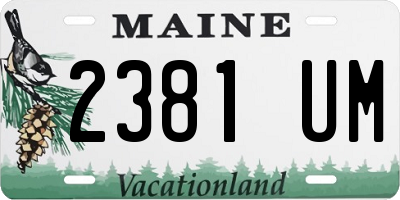 ME license plate 2381UM