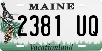 ME license plate 2381UQ