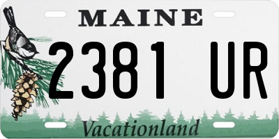 ME license plate 2381UR