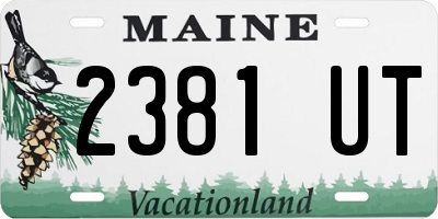 ME license plate 2381UT