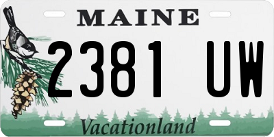 ME license plate 2381UW